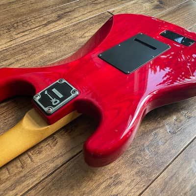 Vintage 1993 Charvel by Jackson CST-070 Super Strat Electric Guitar Active Pickups Transparent Red image 14
