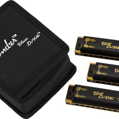 Fender Blues DeVille Harmonica Pack of 3 with Case image 1