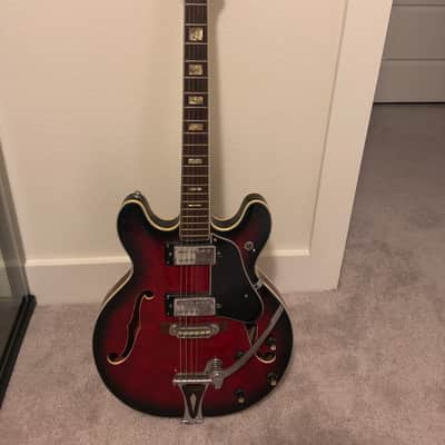 Univox Coily U1825 Hollow Body Guitar MIJ Made In Japan Vintage Redburst image 1