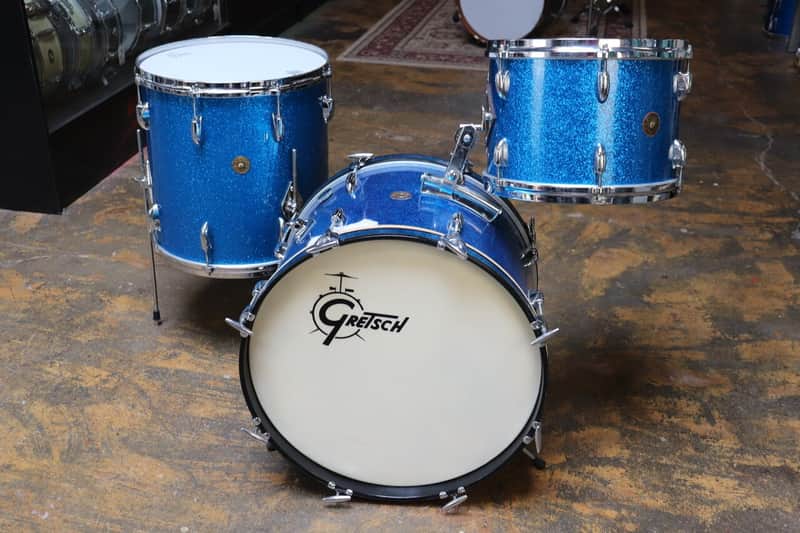 Vintage 1950's/60's Gretsch 6 Ply Shell Pack Blue Sparkle image 1