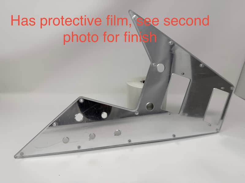 Custom Pickguard For Custom Pickguard For 2025 Made in China Epiphone Flying V '70s Guitar Center Exclusive - Silver Mirror Acrylic .125" image 1