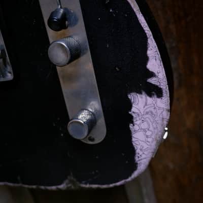 Keith Holland Custom T-ANS #1335 2025 - Black Nitro over Pink with Laser-Etched Paisley with Hard Case image 7