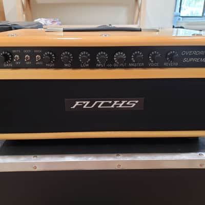 Fuchs - ODS - 100 Watt - Natural Wood Head with Matching Wood 1x12 Cab with OEM EVM12L.  Includes amp flight case, original amp/speaker cab vinyl covers and original foot switch. image 2