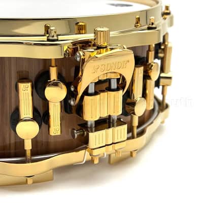 Sonor SQ2 Heavy Beech Snare Drum 14x5.5 American Walnut Gloss w/Gold Hw image 3