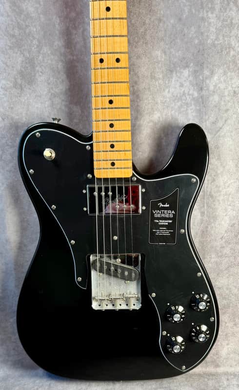 Fender Vintera 70s Telecaster Custom Black 2021 - Black image 1