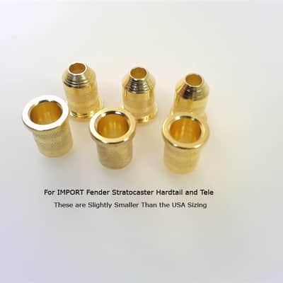 True Custom Shop® Gold Body String Ferrules 6.5mm for Import Fender Tele and Strat image 2