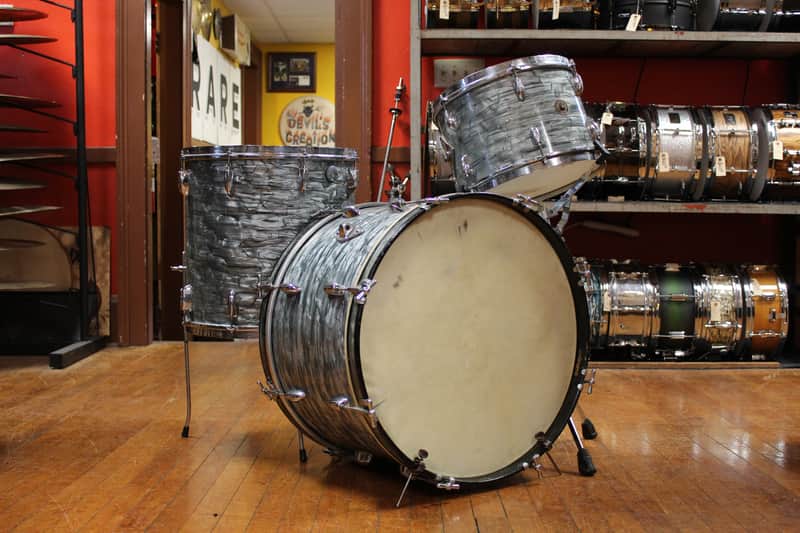1950s Gretsch Broadkaster Outfit in Midnight Blue Pearl 14x22 9x13 16x16 image 1