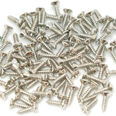 3MM Electric Guitar Bass Pickguard Screws Pick Guards Scratch Plate Mounting Screws for Fender Strat Tele  Guitar Bass Replacement (Chrome 100 Pack) image 1