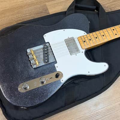 5.88 lbs Fender Brad Paisley Road Worn Telecaster w/ Lollar Imperial Low-Wind Humbucker Upgraded Modifed SH 2025 - Present Black Sparkle Nitro image 11