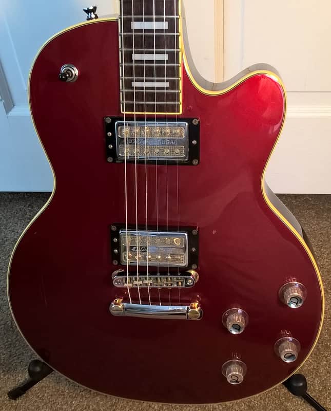 Guild DeArmond M-77--2001; Wine Red Metallic; Made in Korea; USA Gold-Tone HB Pickups; All-Original image 1