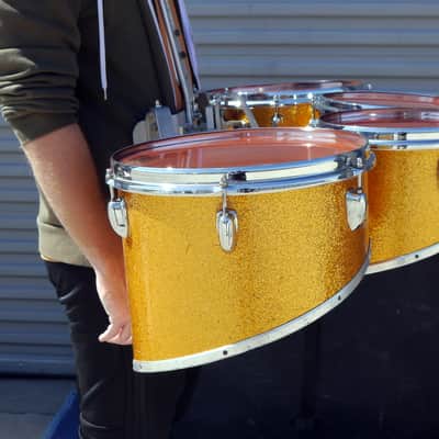Slingerland Vintage Marching Cutaway Quad Tenors Sparkling Orange Pearl - CAN SHIP! image 6