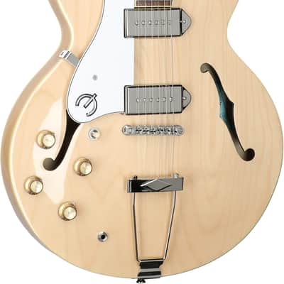 Epiphone Casino Archtop Hollowbody Left-Handed Electric Guitar (with Gig Bag), Natural image 3
