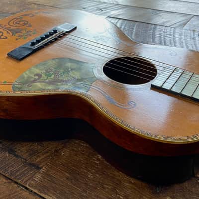 1930s Regal Decalcomania Pearloid Parlor Guitar - Beauty! image 7
