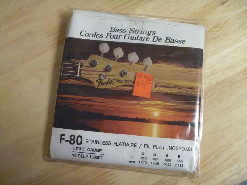 Fender P Bass Jazz Bass Vintage Strings F-80 Stainless Flats 1970s - CBS,  NOS image 1