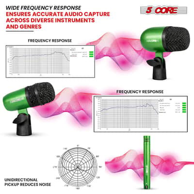 5 Core Conga Mic Snare Tom Set Professional XLR Cardioid Unidirectional Instrument Microphone Kit image 7