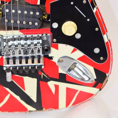 2020 EVH Striped Series Frankenstein Frankie Electric Guitar, Maple Fingerboard, Red with Black Stripes Relic w/ Case image 11