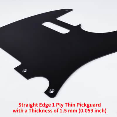 Vintage Original '51–'59 5-Hole Tele Pickguard 1.5mm/0.059inch Thin Thickness Straight Edge 1 Ply Tele Scratch Plate for USA/Mexican Vintage Style Fender Telecaster JT/HB-19 Black image 3