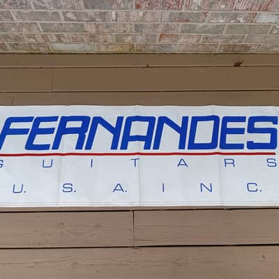 Vintage Circa 1980's/1990's Fernandes Guitar Dealer Music Store Advertising Banner! Rare, Original Display Sign! image 1