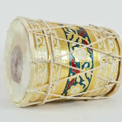 MeenaKari Work Designer Musical Instrument Wooden Rope Baby Dholak image 3