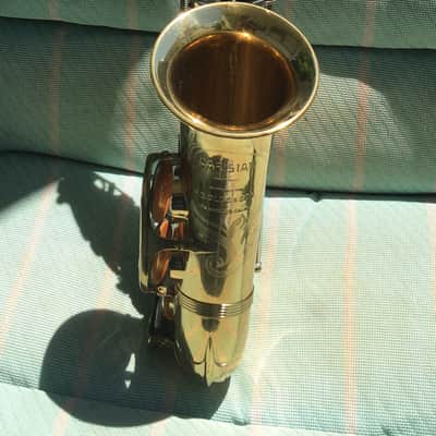 SUMMER DEAL PRO VERSION "MADE EXPRESSLY" FOR F. E. OLDS EARLY L.A PARISIAN ALTO SAXOPHONE (NOT "AMBASSADOR" CHEAP LATER ONE) ORIGINAL LACQUER NEWER PADS BRILHART MPC , NICE CASE, EXTRAS made france image 11