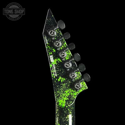 ESP USA V-II Alien Blood Splatter NTB Floyd Rose Black Hardware Fishman Fluence w/Case image 12