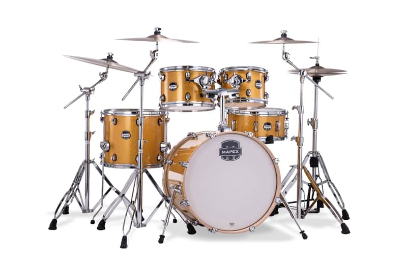 Mapex Mars Sunflower Sparkle Fusion Drums Shell Pack Birch 20x16_10x7_12x8_14x14_14x6.5  | NEW Authorized Dealer image 1