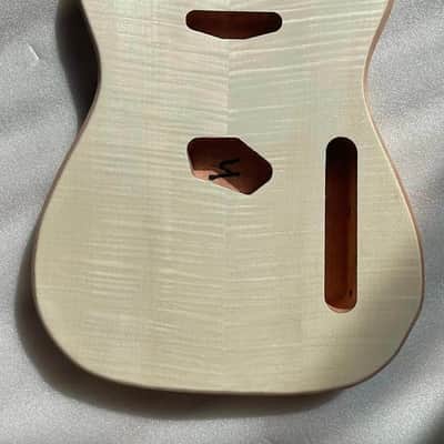 Veneer Tiger Maple Top Guitar Tele Style Mahogany Body image 1