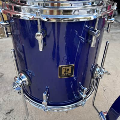 Sonor Delite 22-10-12-14 Drum Set- Jewel Blue Vintage Maple Shells image 11