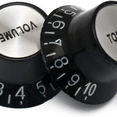 Electric Guitar Top Hat Knobs Speed Control Knobs 2 Volume 2 Tone Compatible with Les Paul LP Electric Guitar, Guitar Parts Replacement, Black image 6
