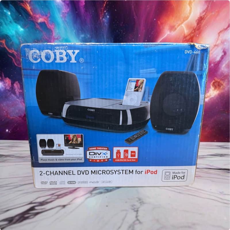 Coby DVD-468 2 Channel DVD Microsystem With iPod Dock Extremely Rare Brand New🔥 image 1
