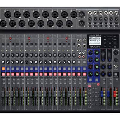 Zoom LiveTrak L-20 Digital Mixer & Multitrack Recorder, 20-Input/ 22-Channel SD Card Recorder, 22-in/4-out USB Audio Interface, 6 Customizable Outputs, Wireless iOS Control image 1