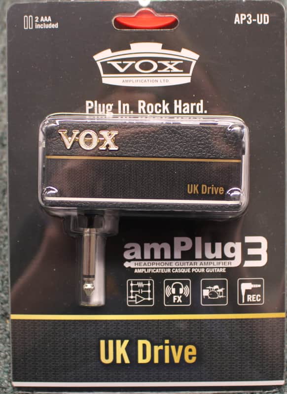 Vox amPlug 3 UK Drive Battery-Powered Guitar Headphone Amplifier Black image 1