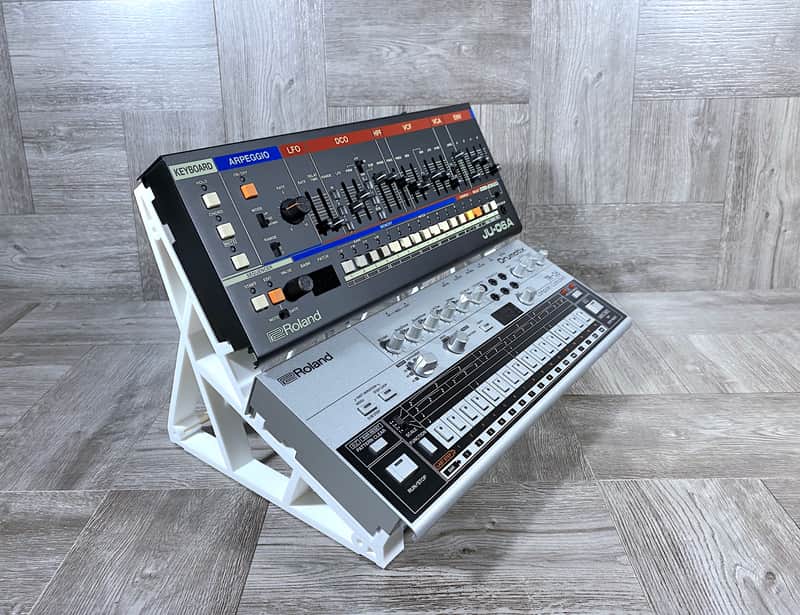 Dual Stand for Roland Boutique Series Modules - DWL - color WHITE - by KZcraftworks - USA image 1