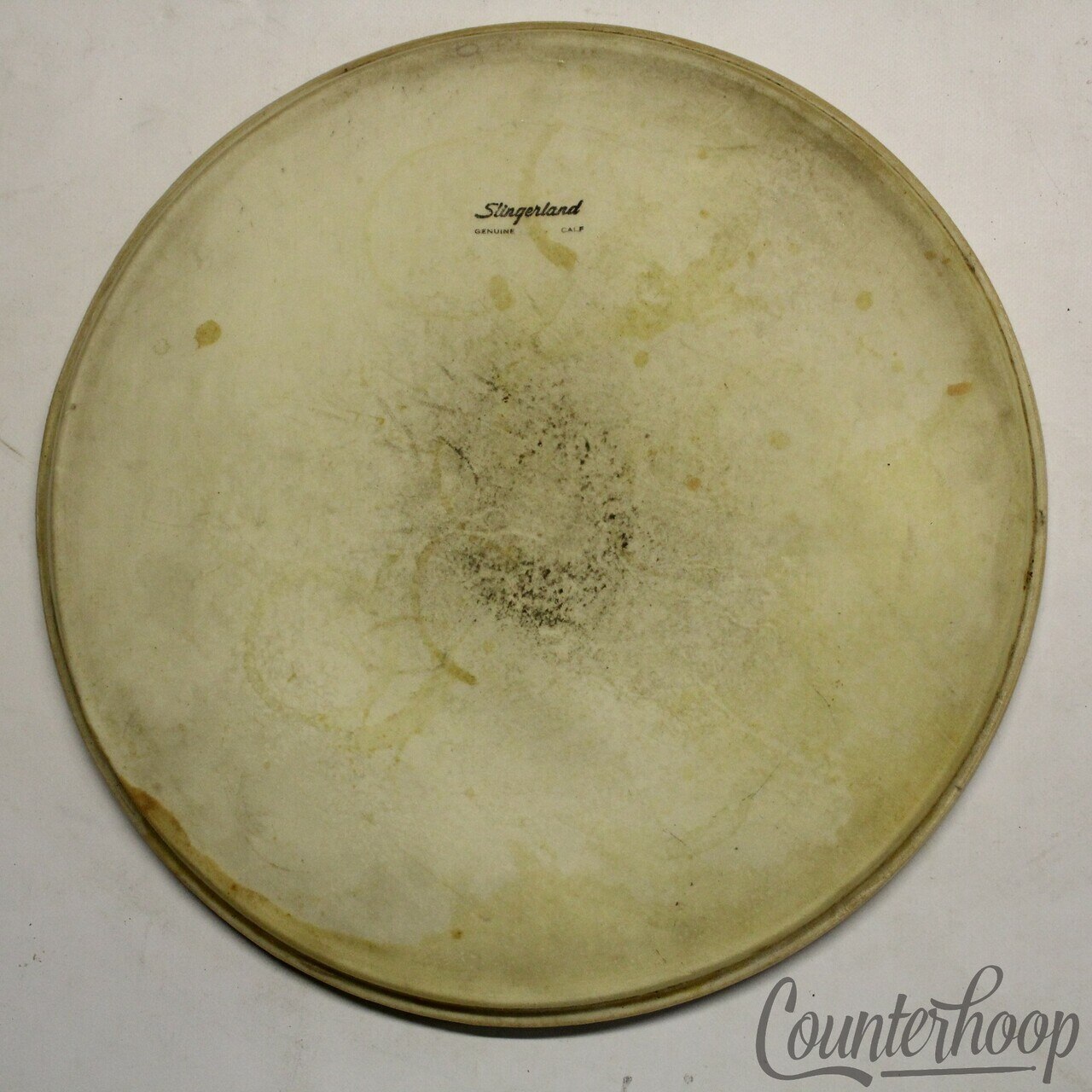 Slingerland Radio King 14"Calf Skin Floor Tom Drum Head Snare Batter Vintage 60s — main photograph