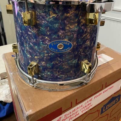 Precision Drum Company 10x9 Tom Tom 2000s - Blue and purple marine pearl with Rackete X soft case image 8