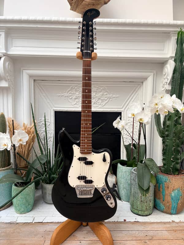 1966 Fender Electric XII Factory Black Rare Custom Color Vintage Collector 12 strings - Good