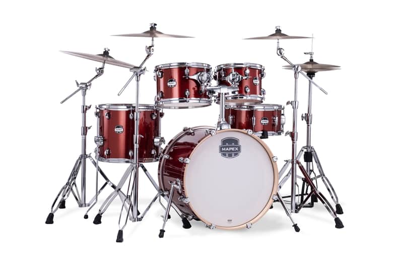 Mapex Mars Blood Orange Sparkle Fusion Drums Shell Pack Birch 20x16_10x7_12x8_14x14_14x6.5 | NEW Authorized Dealer image 1