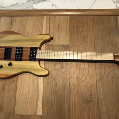 Custom built double cutaway multi-species electric guitar image 1