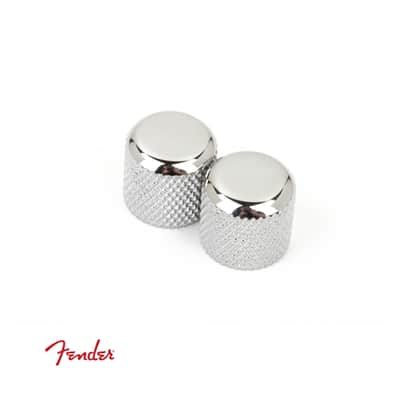 Fender 099-2056-000 Telecaster / Precision Bass Knurled Dome Knobs (2) Chrome image 1