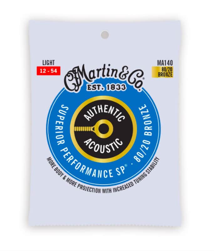 Martin MA140 Authentic Acoustic SP Guitar Strings Light 80/20 Bronze 12-54 image 1