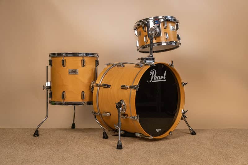 Pearl World Series Natural Satin Drum Set 14x20 8x12 and 14x14 image 1