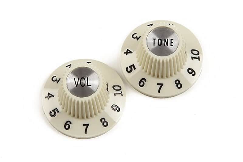 Fender 099-2086-000 Pure Vintage '65 Jazzmaster White Hat Knobs (2) image 1