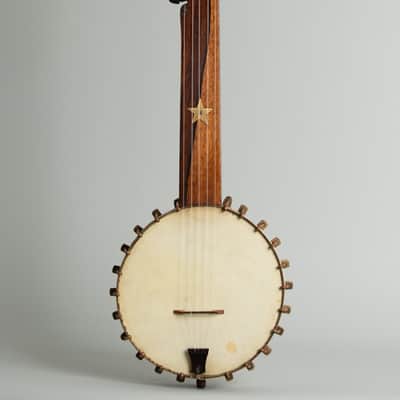H.E. Bailey  5 String Fretless Banjo (1881), original brown coffin case. image 1