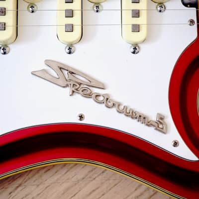 1990s Teisco Spectrum 5 Vintage Reissue Guitar Metallic Red Kawai Japan image 10
