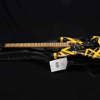 EVH Striped Series Frankenstein Frankie Electric Guitar - Black with Yellow Stripes, Relic 128 image 13