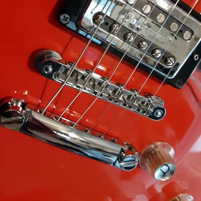 DeArmond M66 Bluesbird Fiesta Red Tommy Emmanuel Sig. w/ gig bag by Guitars For Vets image 2