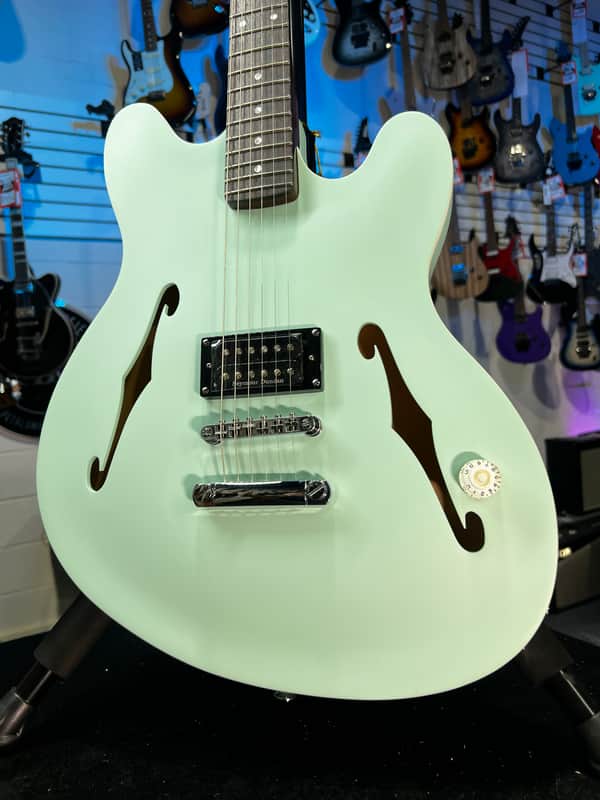 Fender Tom DeLonge Starcaster Semi-hollowbody Electric Guitar - Satin Surf Green FREE PLEK! 467
