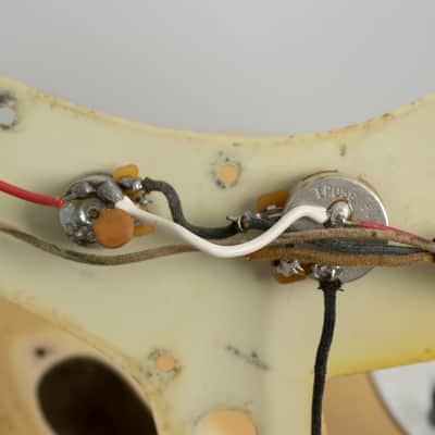 Fender Jazzmaster Solid Body Electric Guitar (1960), ser. #58205, original white Tolex hard shell case. image 18