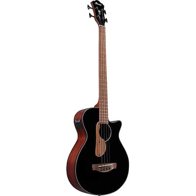Ibanez AEG Series AEGB24E Acoustic Electric Bass Guitar Black High Gloss image 3