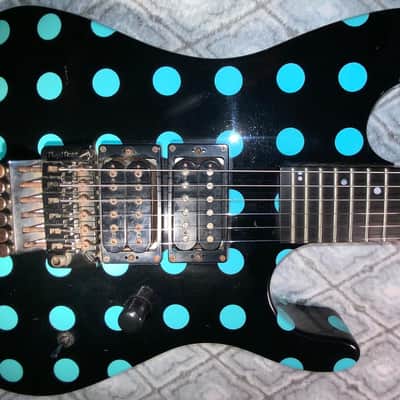 Final Reduction!  1986 Kramer Nightswan in Gloss Black with Blue Polka Dots! All Original! image 1
